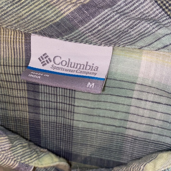 Columbia women’s pastel green and blue plaid long sleeve button down size M - Picture 4 of 8
